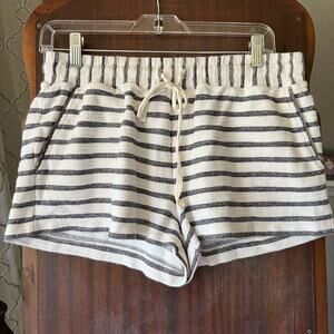 Ann Taylor Striped Athletic Shorts - Cream and Black